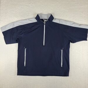 Foot Joy Pull Over Sweater Mens‎ 2XL XXL Blue Navy Quarter Zip Rain Windbreaker
